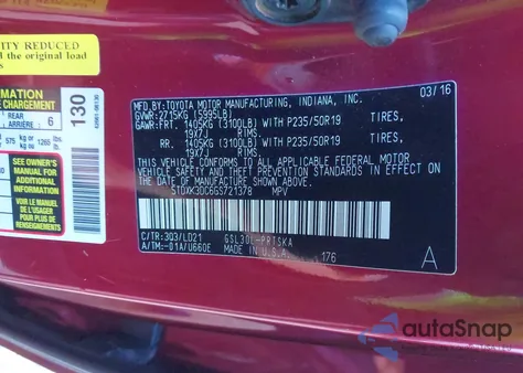 2016 Toyota Sienna Se 8 Passenger from USA, damaged, VIN 5TDXK3DC6GS721378